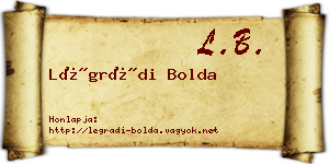 Légrádi Bolda névjegykártya